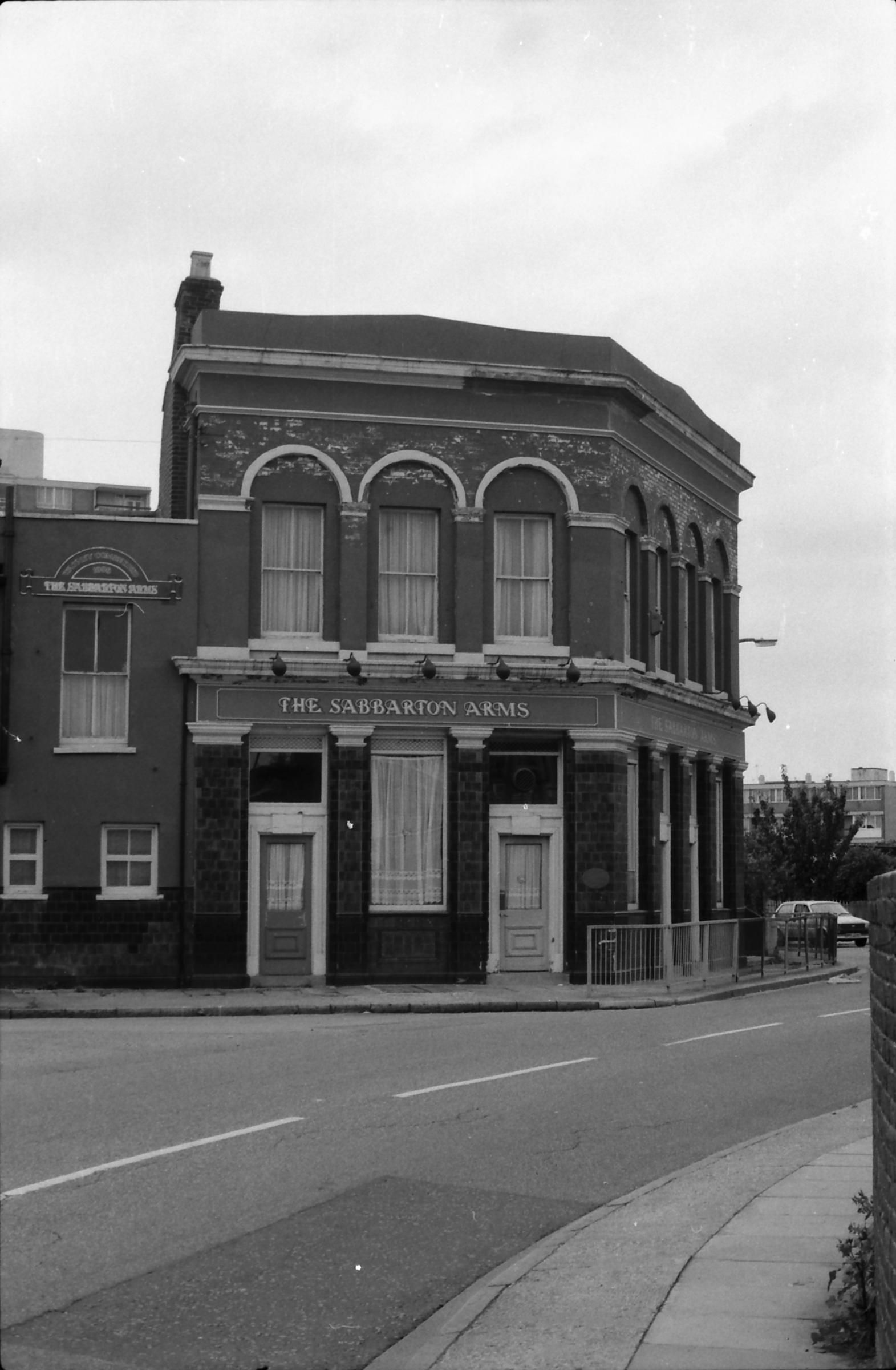 Sabbarton Arms London E14 taken in 1987.. (Pub, External, Key). Published on 15-11-2018