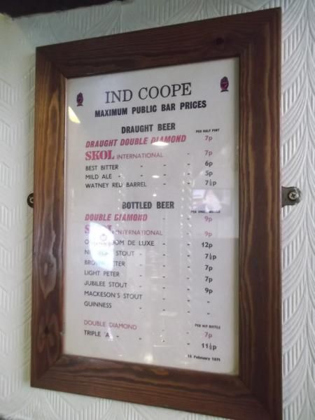 Bow Bells old price list. (Pub). Published on 02-12-2013