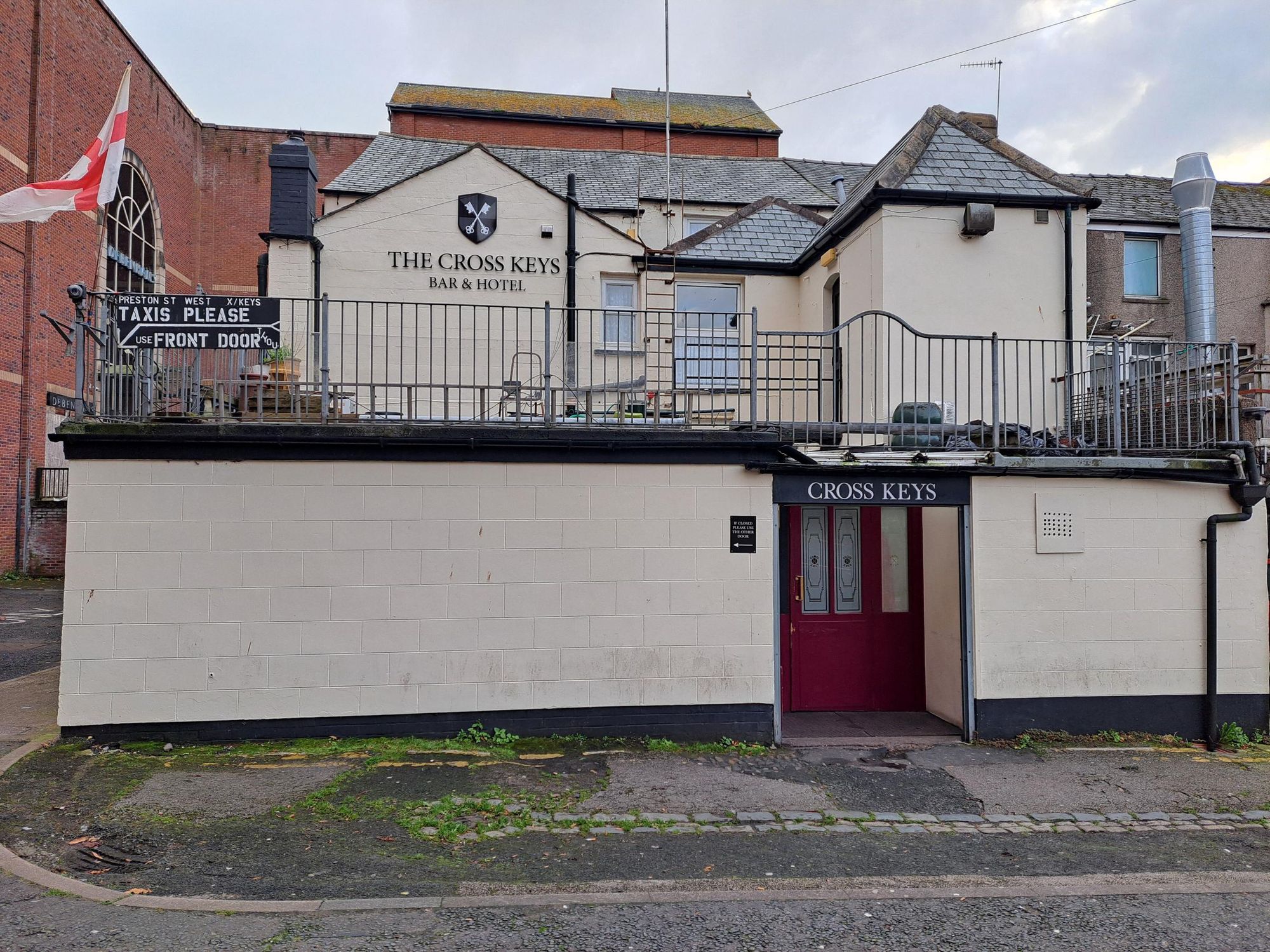 Back entrance to pub. (Pub, External). Published on 25-10-2024