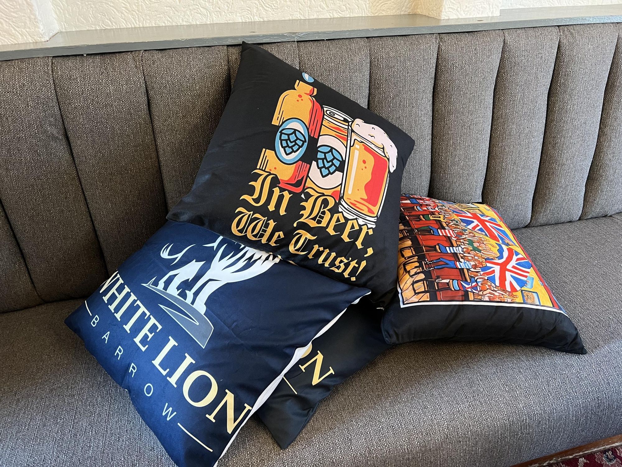 Cushions in the bar (26/09/2025 Ann S-G). (Pub, Bar). Published on 28-09-2025