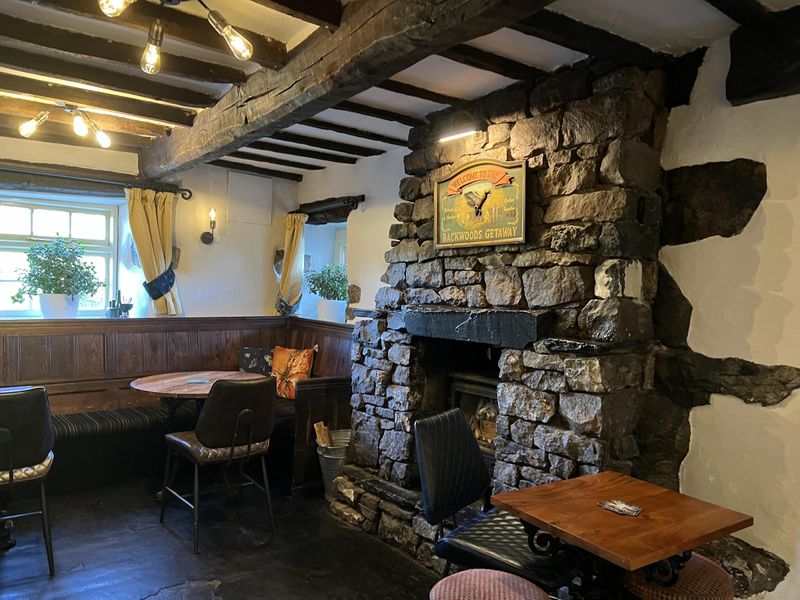 Stone fireplace (14/08/2025 Ann S-G). (Pub, Bar). Published on 15-08-2025 