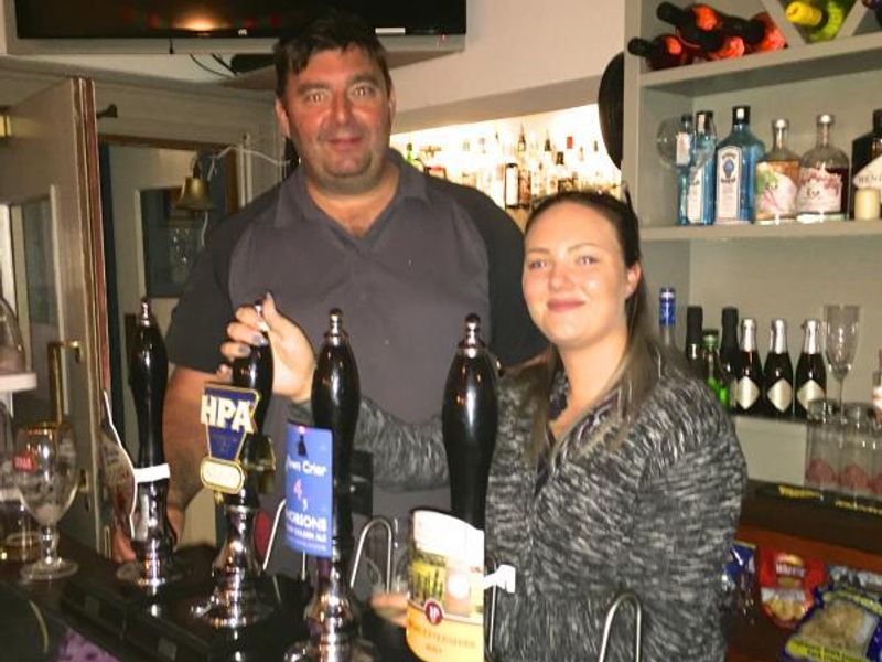 Land Lord Mark Cook with bar staff member Demi Hyde in August 20. (Bar, Publican). Published on 19-08-2016 