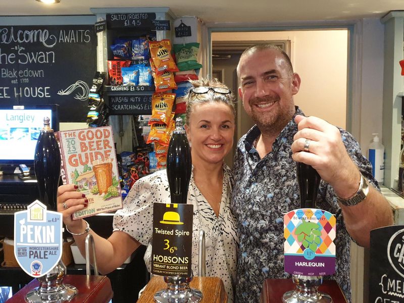 Chris & Tracy Lowe celebrating entry into the Good Beer Guide. (Bar). Published on 06-07-2024 