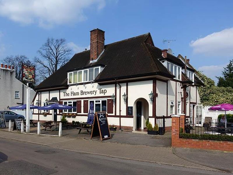 Ham Brewery Tap, Ham. (Pub, External, Sign, Key). Published on 29-03-2019