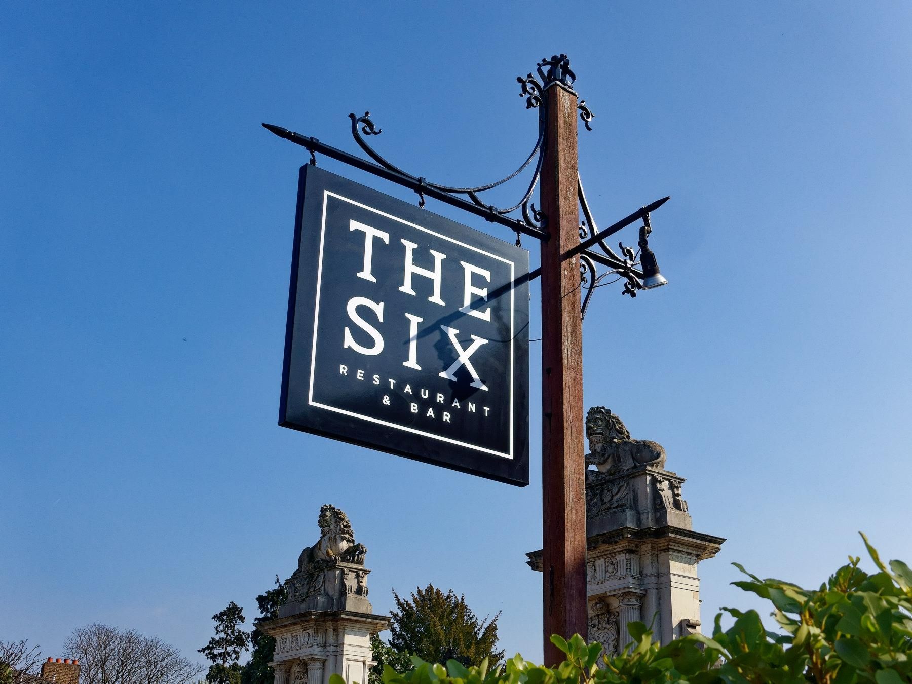 The Six Restaurant & Bar sign (Mar 2019). (External, Sign). Published on 31-05-2026