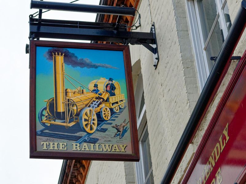 Pub Sign outside The Railway Tavern.. (External, Sign). Published on 08-08-2025 