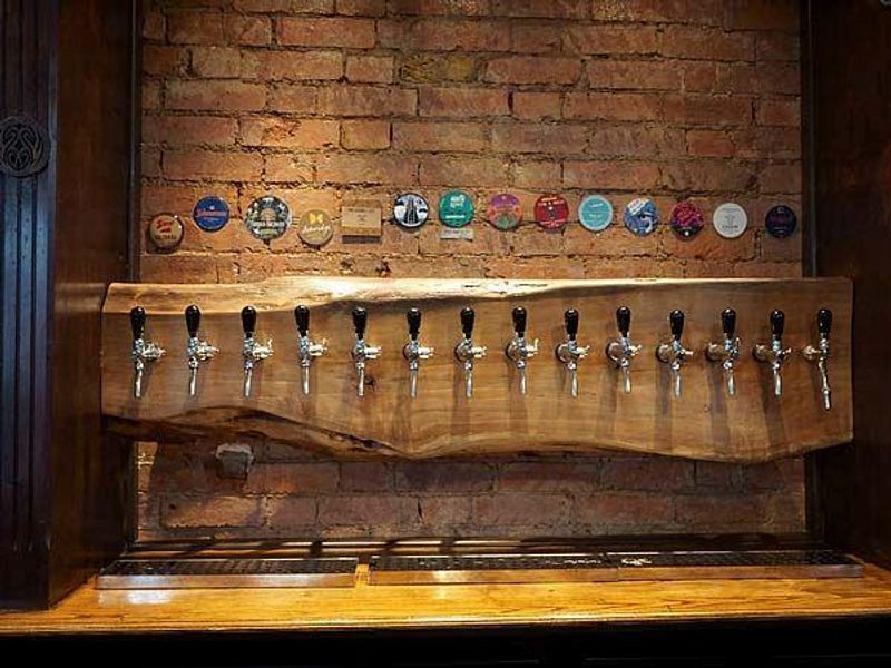 Craft beer taps. (Pub, Bar). Published on 19-01-2023