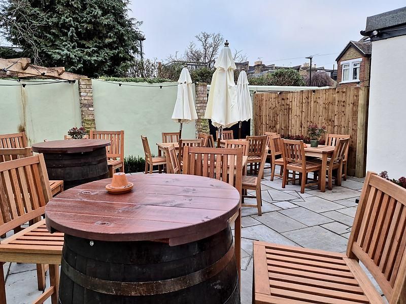 The Builders Arms - Secluded patio garden - January 2025. (Pub, External, Garden). Published on 19-01-2025
