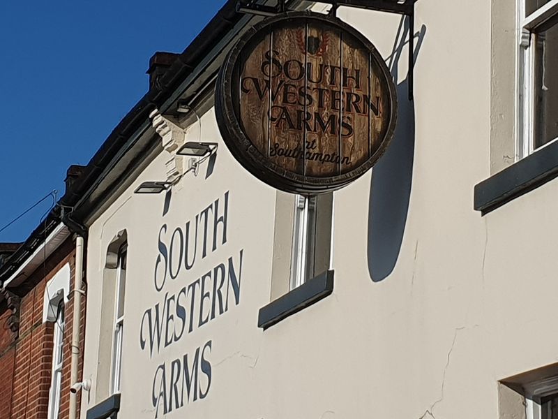 South Western Arms, St. Denys - 25/06/2023 (Photo: Pete Horn). (External, Sign). Published on 25-06-2023