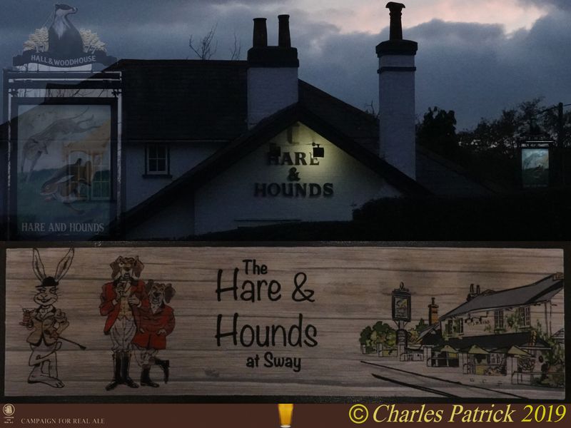 Hare & Hounds, Sway. (Pub, External, Sign). Published on 20-11-2019
