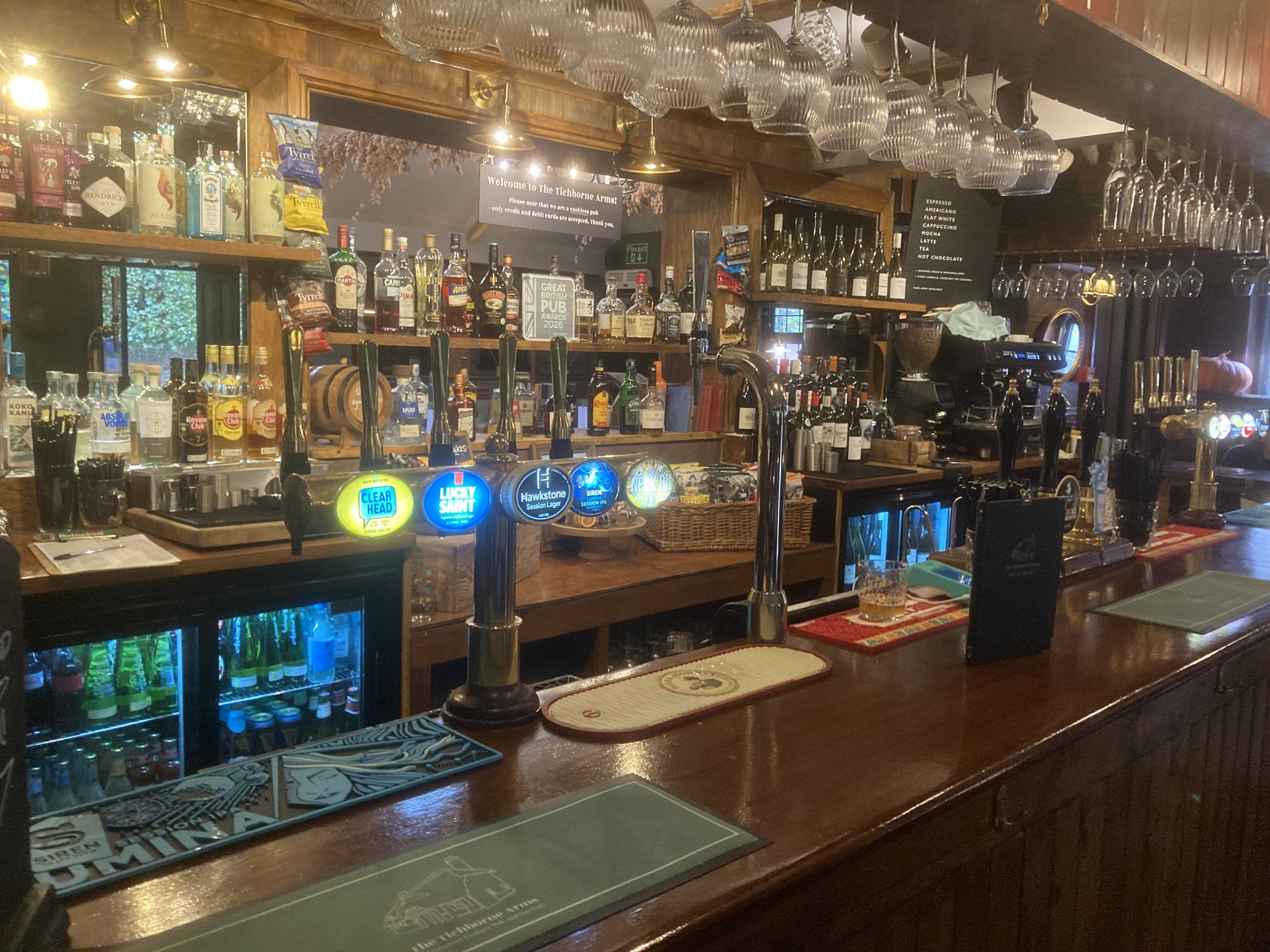 Tichborne Arms, Tichborne (Photo: Norman Clinnick - 15/10/2026). (Bar). Published on 15-10-2026