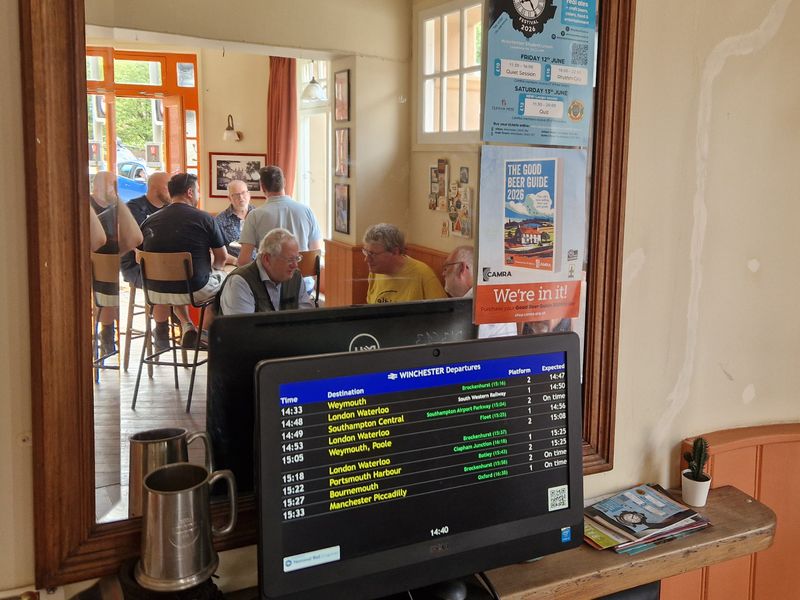 Live train times in The Albion (Photo: Pete Horn - 23/05/2026). (Bar). Published on 23-05-2026 