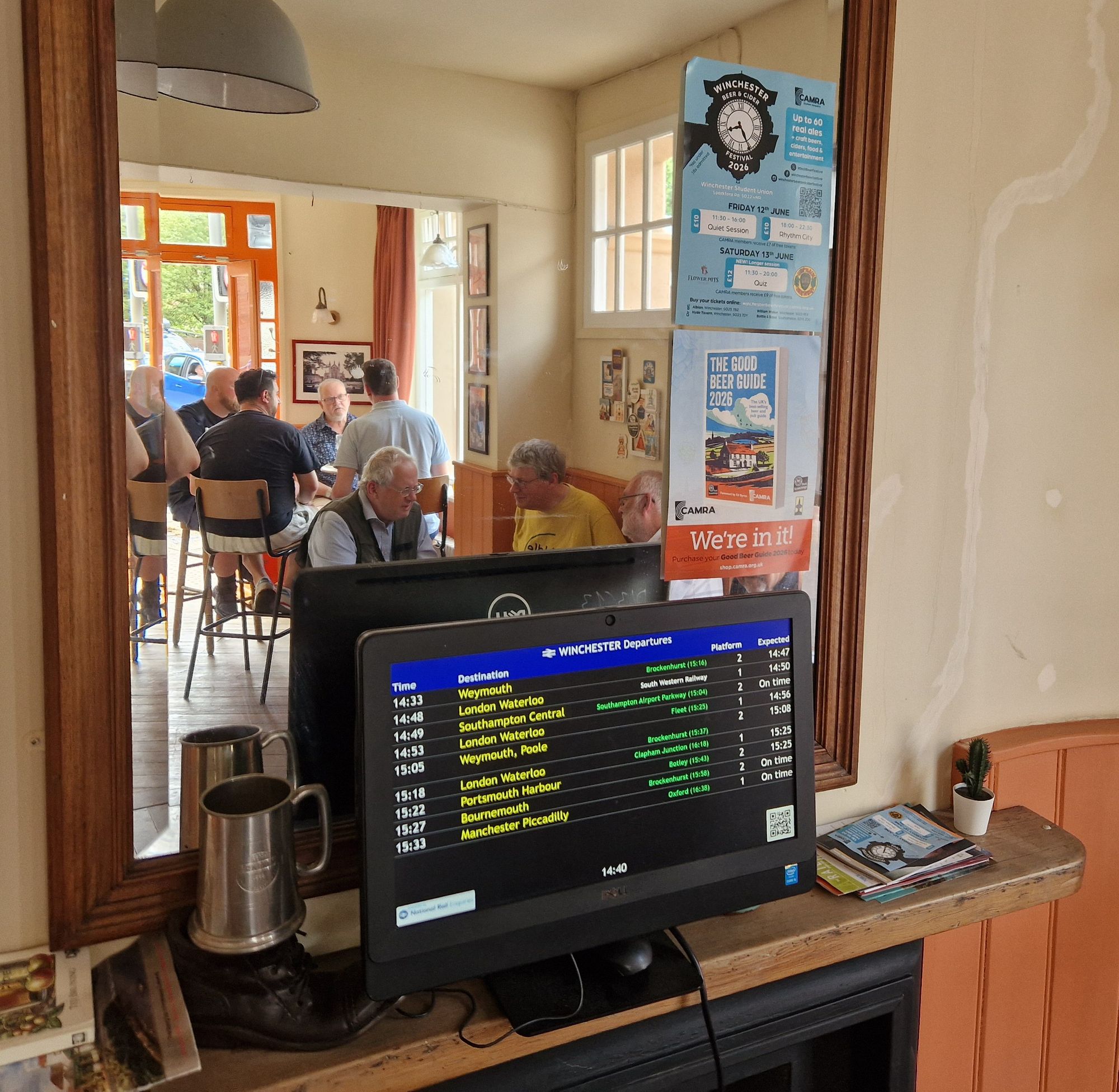 Live train times in The Albion (Photo: Pete Horn - 23/05/2026). (Bar). Published on 23-05-2026