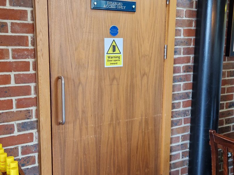 Six Bells, Lymington - door that leads to the lift. Published on 18-06-2026 