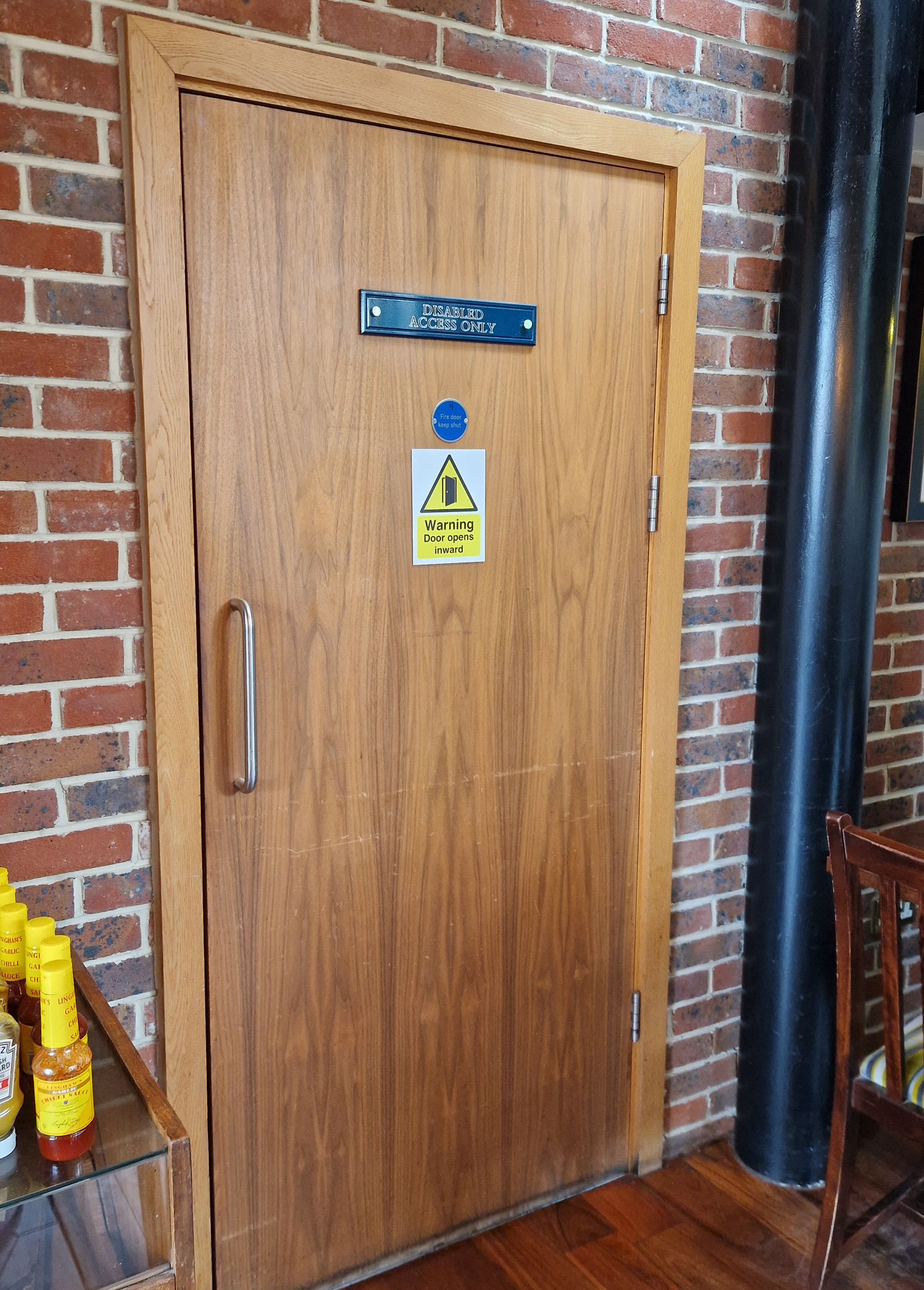 Six Bells, Lymington - door that leads to the lift. Published on 18-06-2026