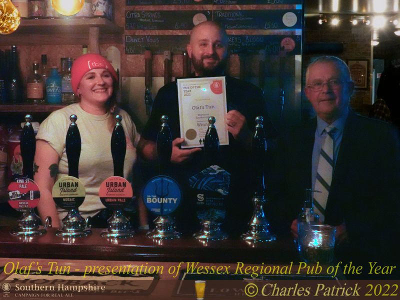 Olaf's Tun - Regional CAMRA Pub of the Year 2022 (25th Oct 2022). (Publican, Branch, Award). Published on 25-10-2022