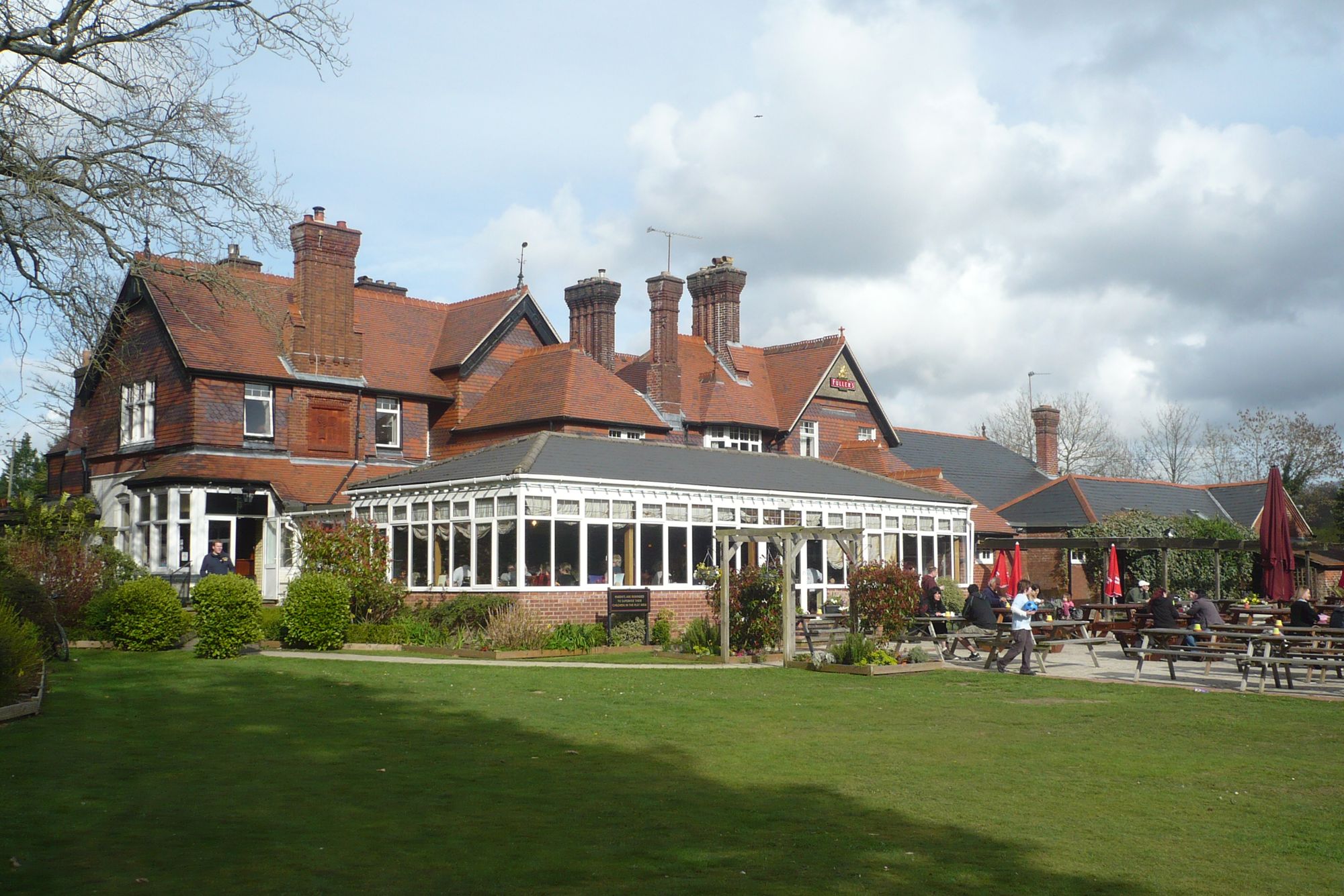 New Forest, Ashurst. (Pub, External, Garden, Customers, Key). Published on 03-04-2011