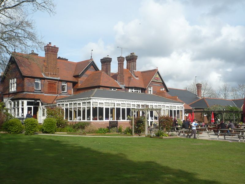 New Forest, Ashurst. (Pub, External, Garden, Customers, Key). Published on 03-04-2011