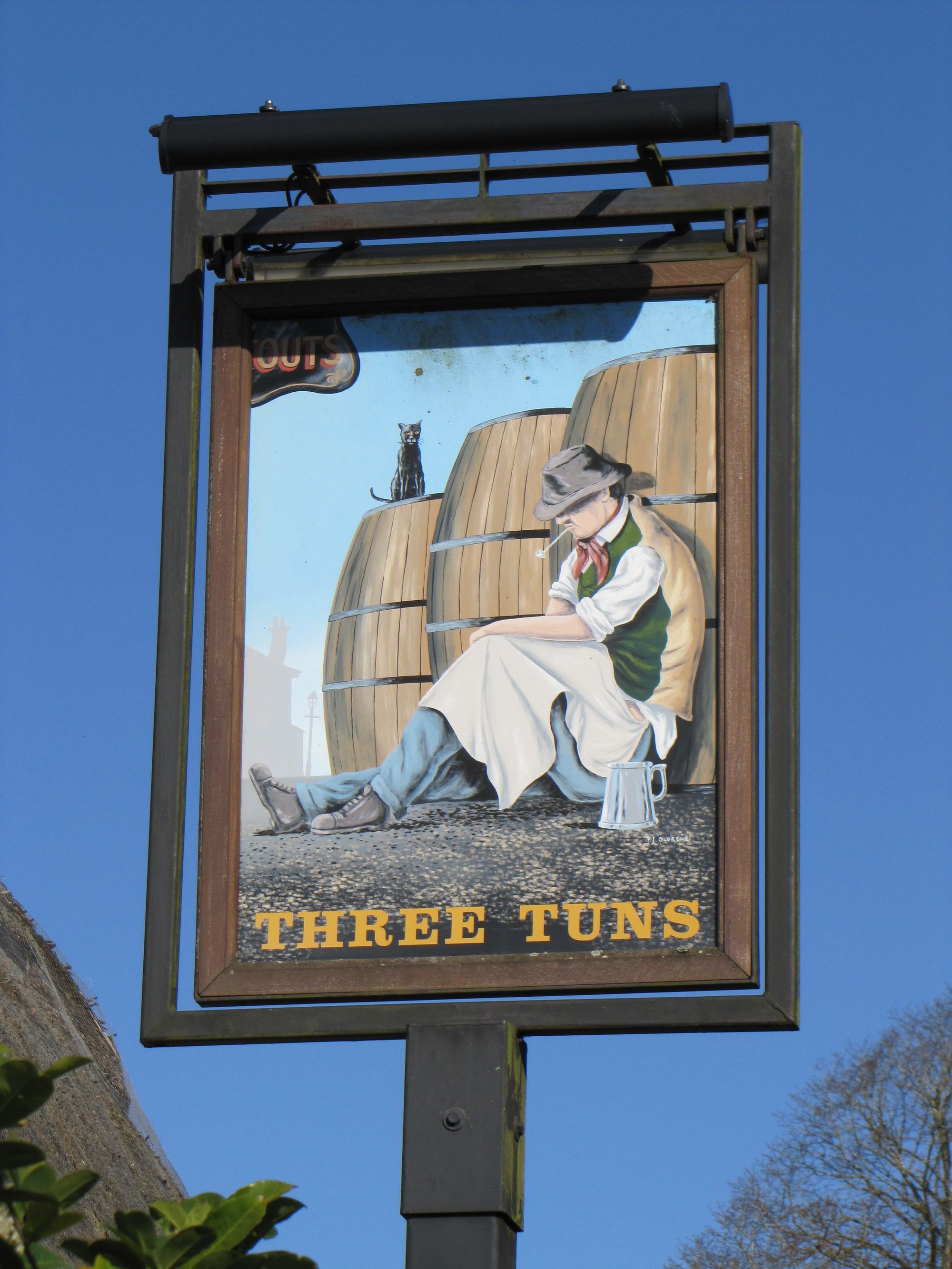 Three Tuns, Bransgore. (Sign). Published on 08-04-2011