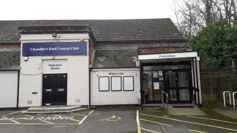 Chandler's Ford Central Club (Photo: Lionel Elliott 09/08/2024). (External, Key). Published on 09-08-2024
