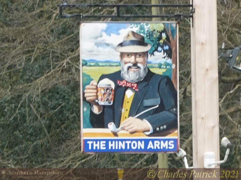 Hinton Arms, Cheriton. (Sign). Published on 13-04-2021