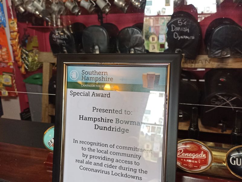 Hampshire Bowman, Dundridge. (Pub, Bar, Award). Published on 13-11-2021