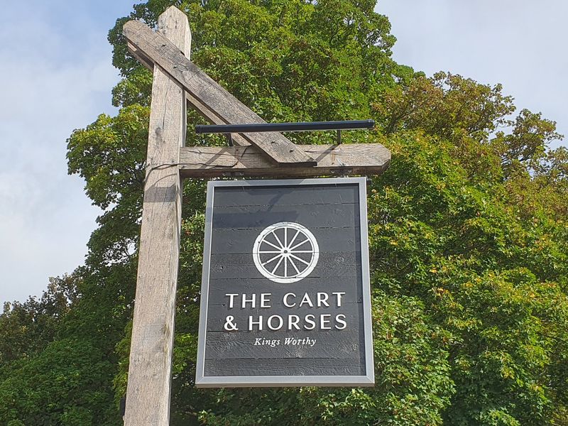 Cart & Horses, Kings Worthy - 11/09/2023 (Photo: Pete Horn). (External, Sign). Published on 11-09-2023