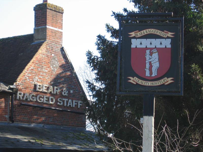 Bear & Ragged Staff, Michelmersh. (Pub, External, Sign). Published on 02-02-2013