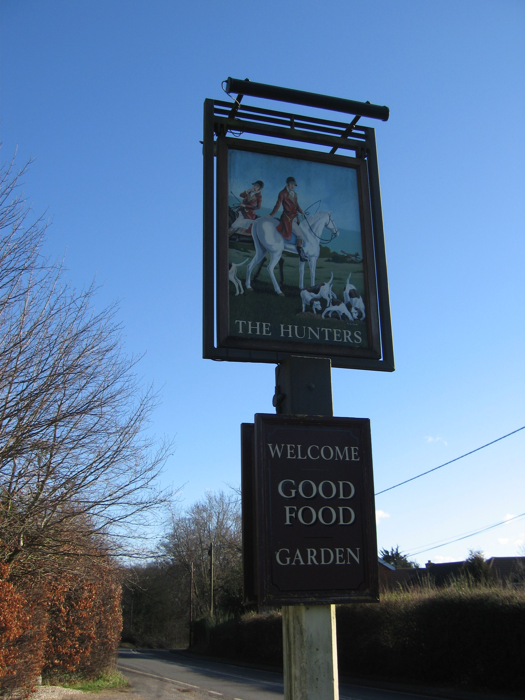 Hunters Inn, Romsey. (Sign). Published on 02-02-2013