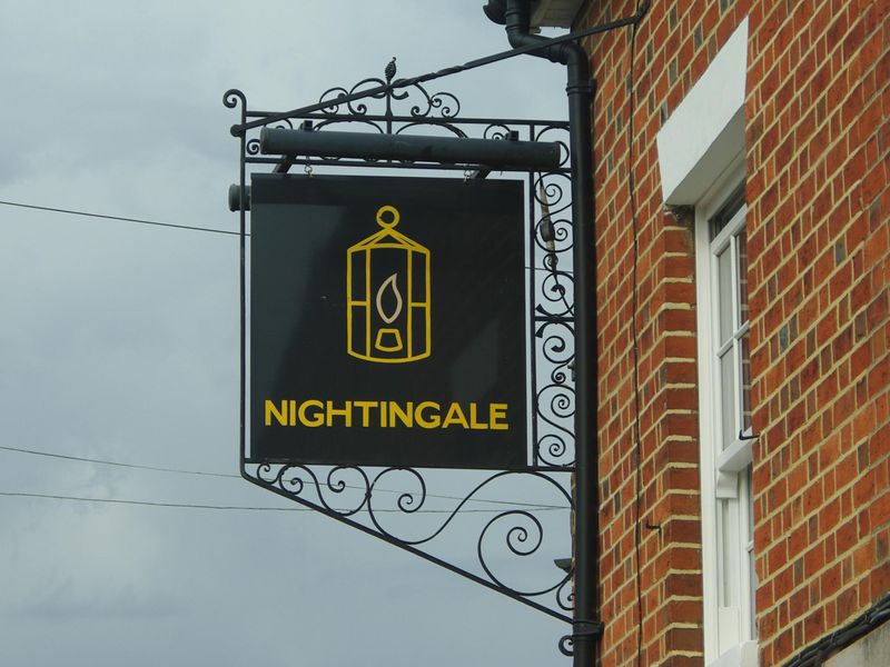 Nightingale pub sign 27/09/2023 (Photo: Geoff Marsh). (Sign). Published on 27-09-2023