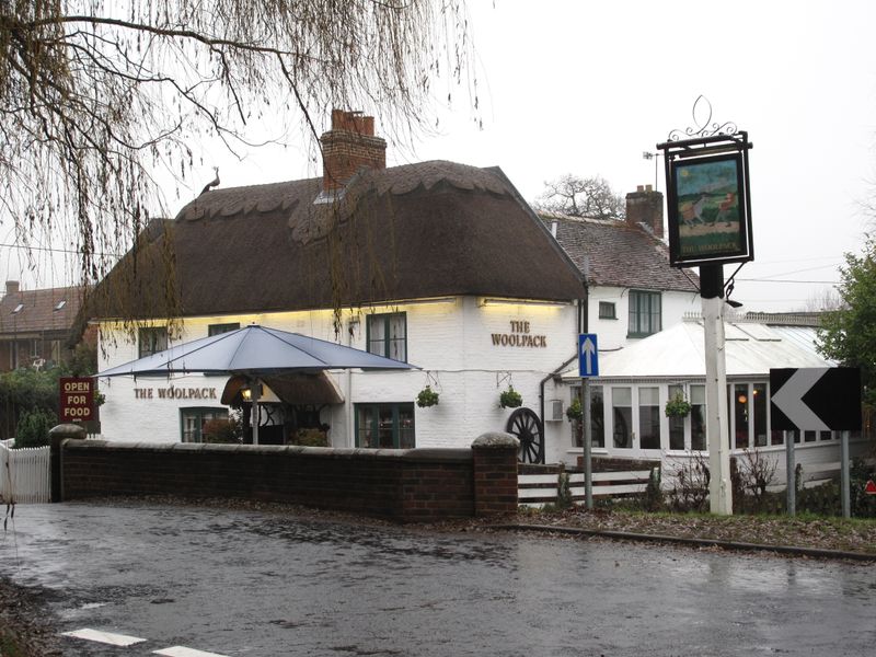 The Woolpack, Sopley in 2010 (Photo: Graeme Hilton - 29/12/2010). (Pub, External, Sign). Published on 29-12-2010