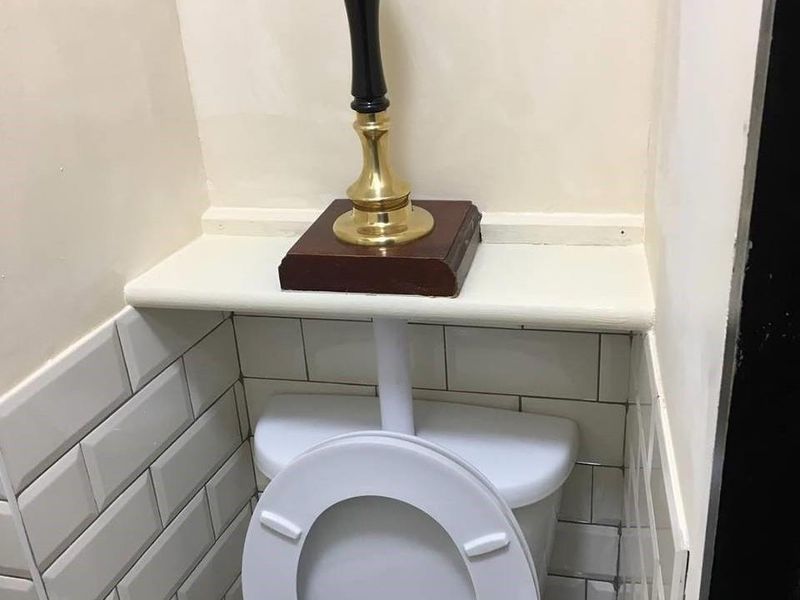 Toilet with Handpump Flush. (Pub). Published on 20-03-2019