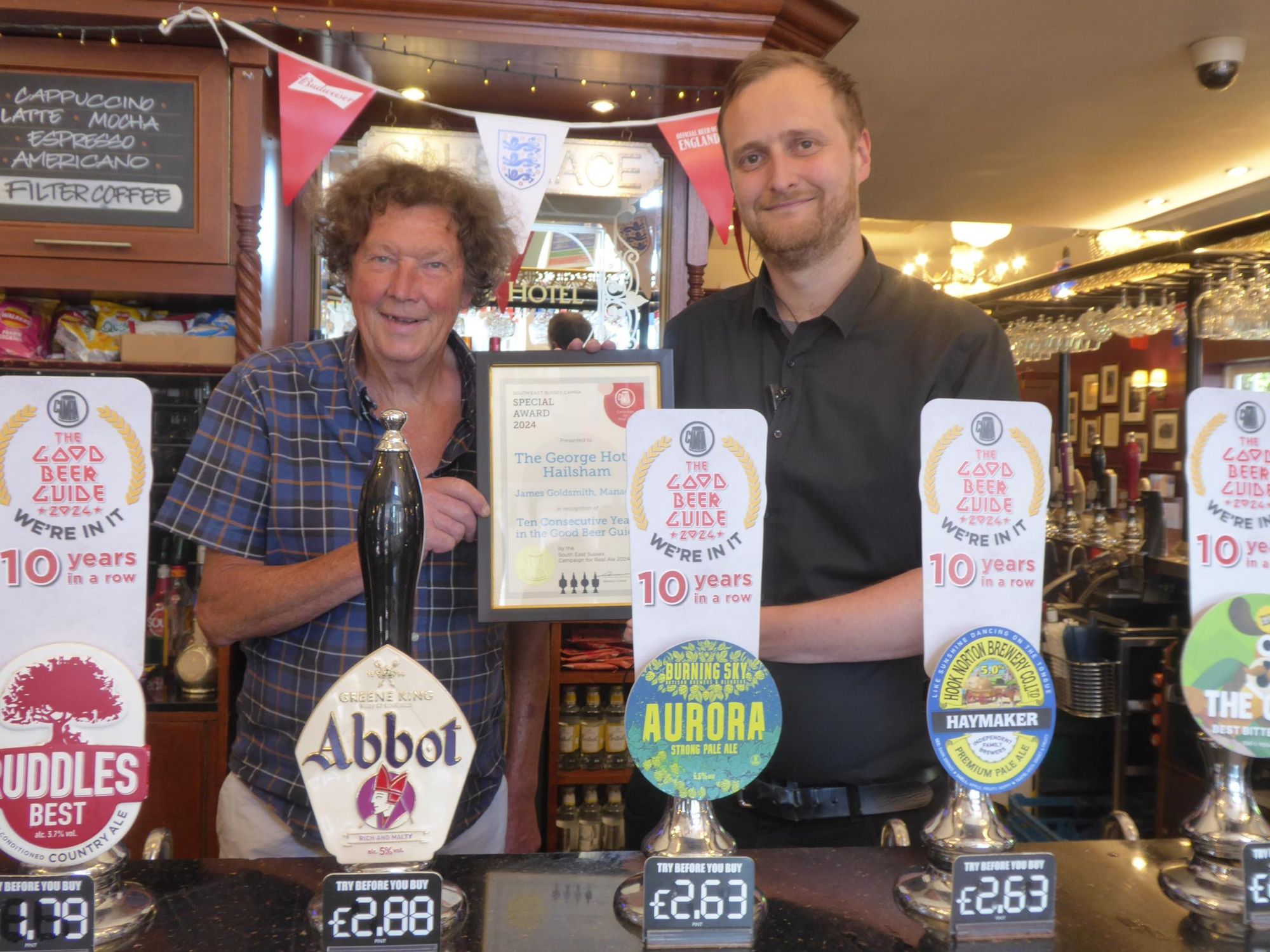 28.6.24  Ten consecutive years in the Good Beer Guide. (Bar, Publican, Award). Published on 23-10-2024