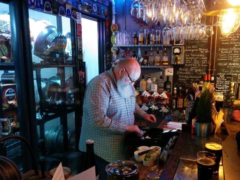 Tim behind the bar. (Bar, Publican). Published on 25-02-2017