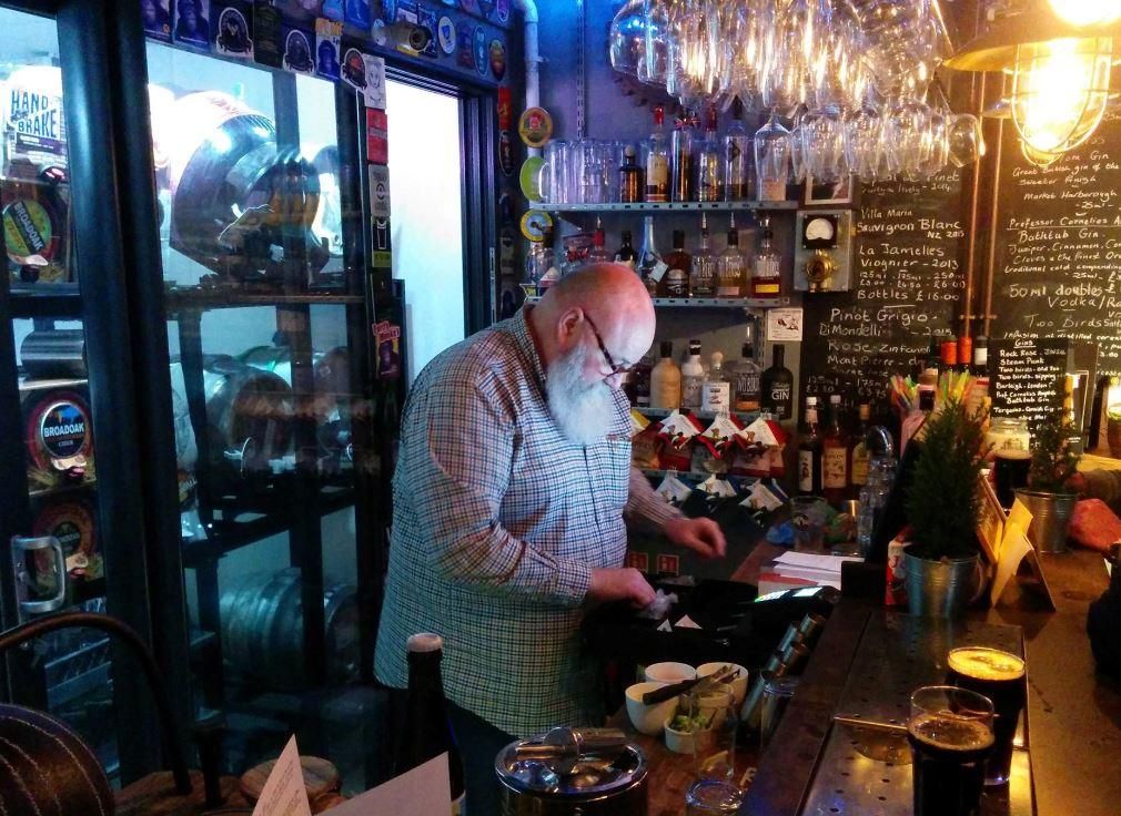 Tim behind the bar. (Bar, Publican). Published on 25-02-2017