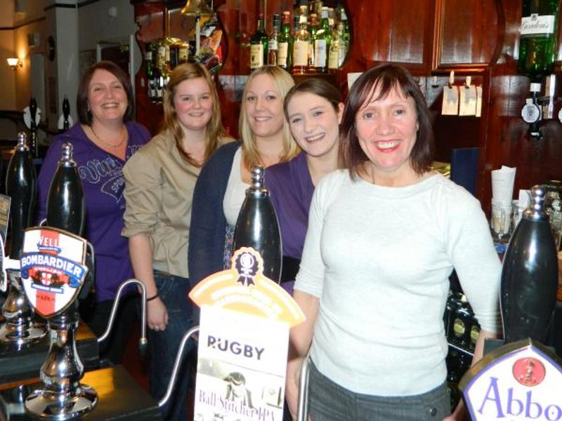 Landlady Bev with her staff in 2012. (Pub, Bar, Publican). Published on 07-11-2013 