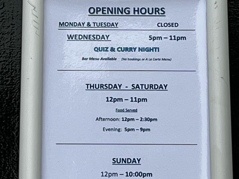 Opening Times Oct 22. (Sign). Published on 25-10-2022