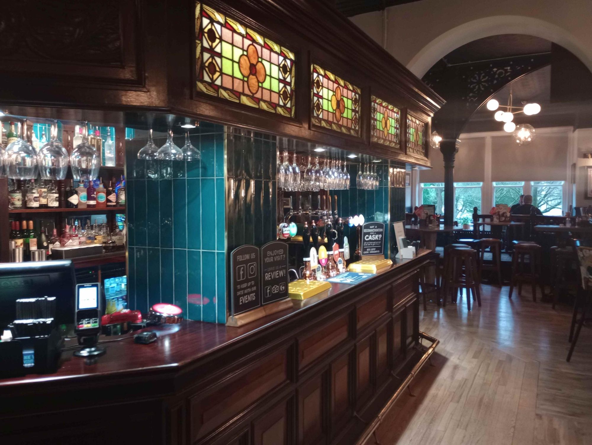 Bar, with seating area beyond. (Pub, Bar). Published on 08-12-2024