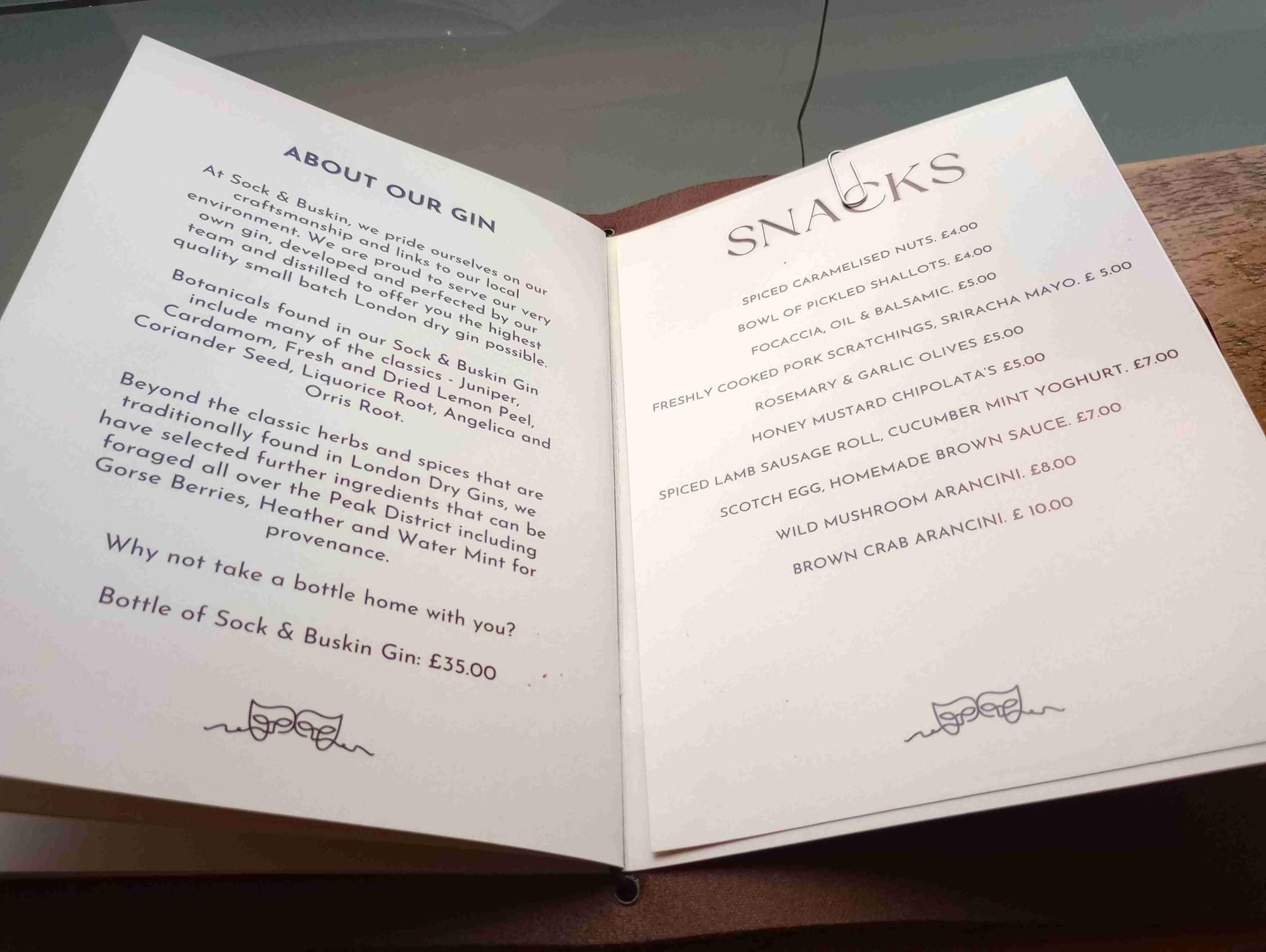 Description of their gin and the snacks available. (Pub). Published on 15-03-2025