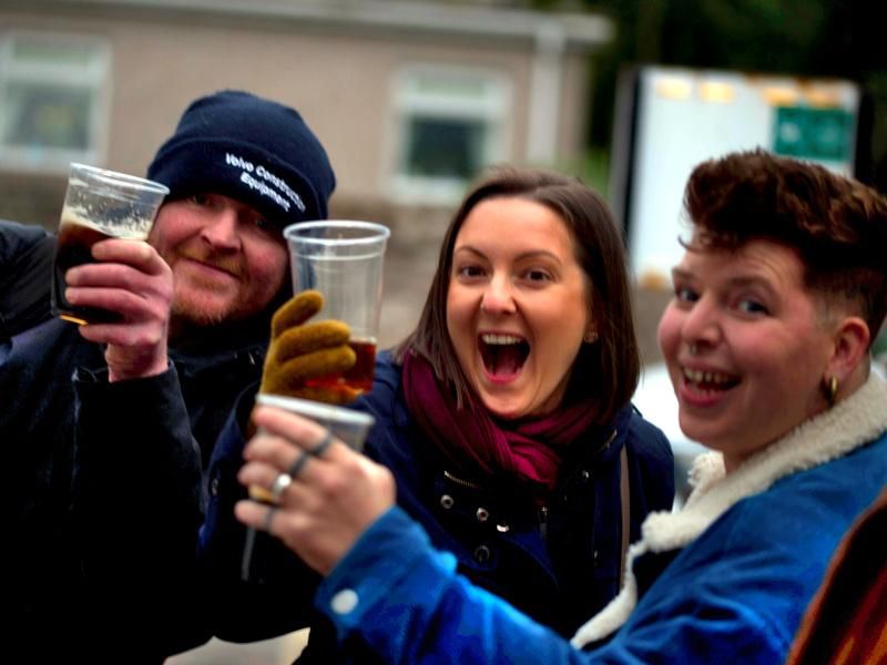 Revellers in the beer garden. (External, Customers). Published on 25-10-2025