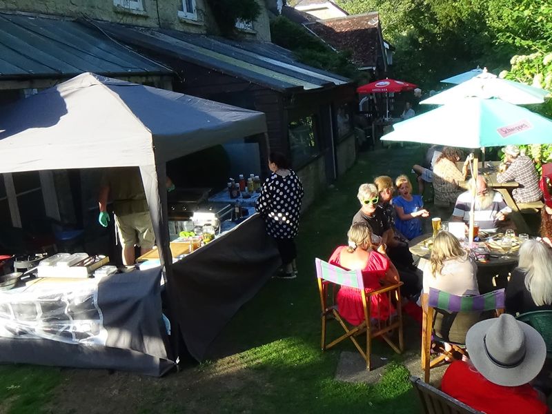 The sheltered Beer Garden with picnic tables. (External, Garden). Published on 14-09-2025 