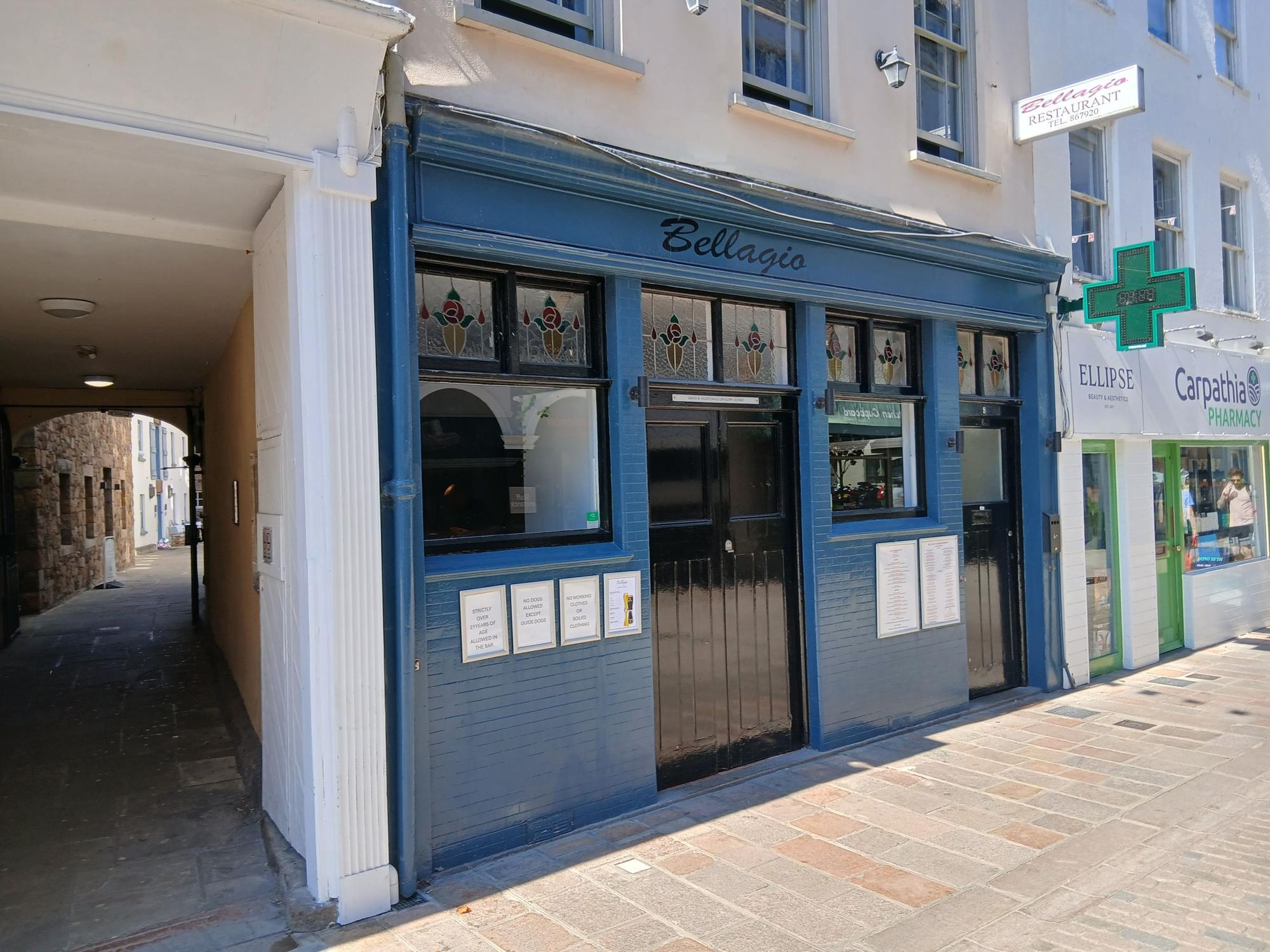 Bellagio, St Helier (Photo: Richard Langford - 08/07/2026). (Pub, External, Key). Published on 09-08-2026