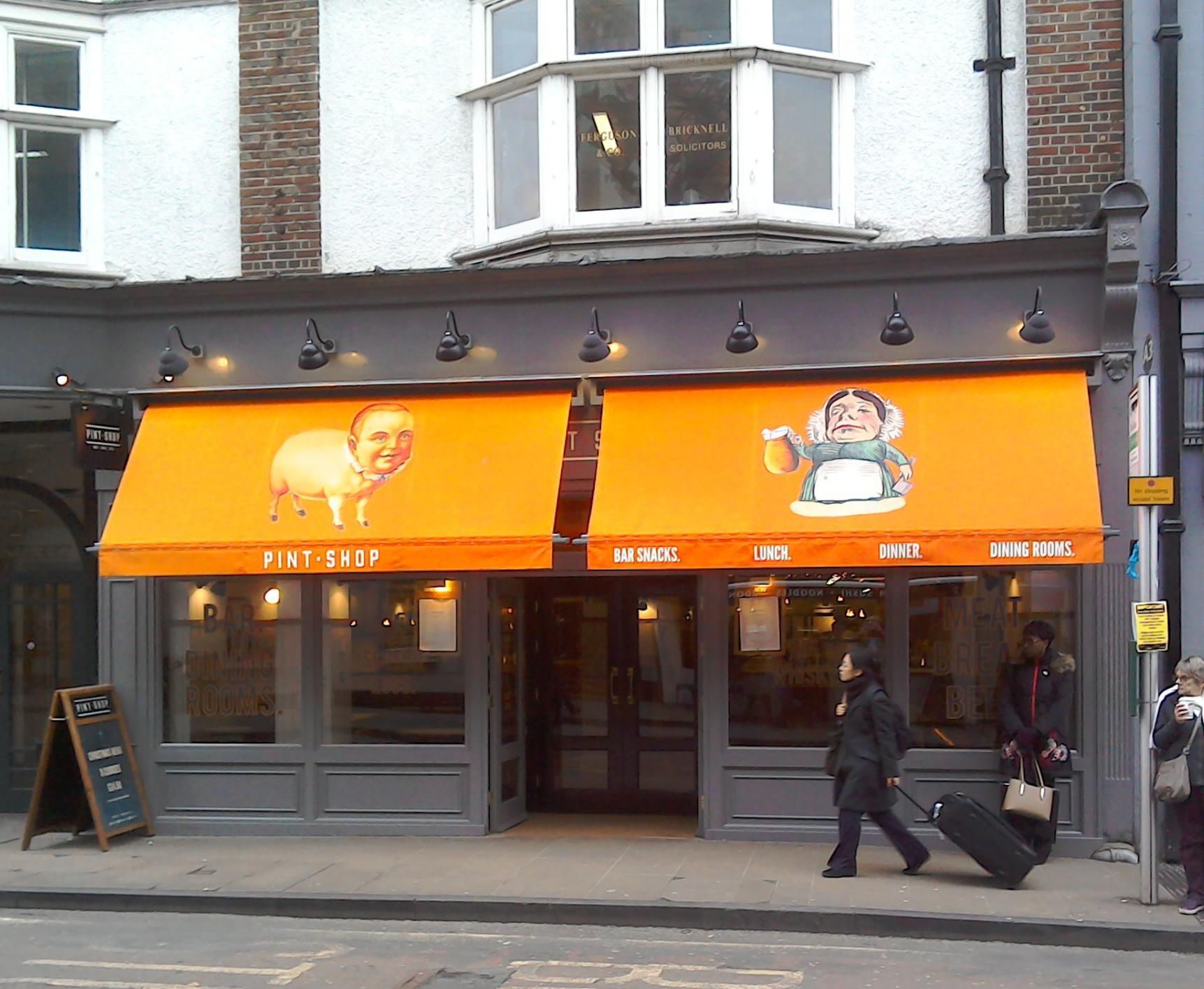 Pint Shop Oxford front. (Pub, External, Key). Published on 07-12-2017