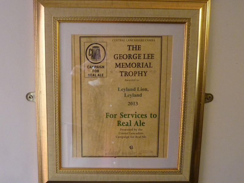 George Lee Memorial Award 2013 (taken 04.04.2022 David Sherliker. (Pub, Branch, Award). Published on 06-04-2022
