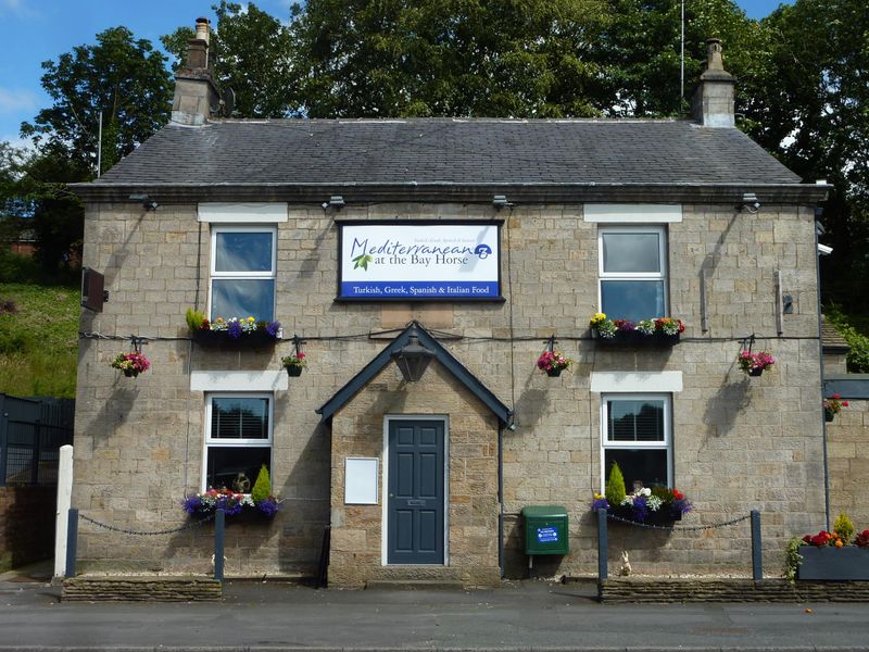 Mediterranean at the Bay Horse. (Pub, External, Sign). Published on 06-07-2019