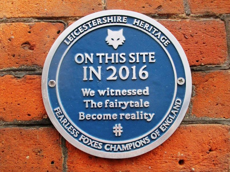 Leicester City FC plaque. (Pub, External). Published on 12-04-2024