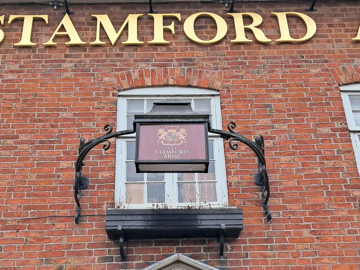 Grey family coat of arms above front door. (Pub, Sign). Published on 10-03-2026