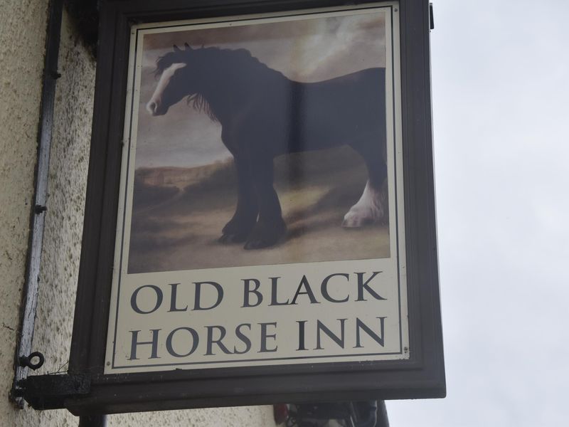 Old Black Horse, Houghton on the Hill. (Sign). Published on 08-10-2023