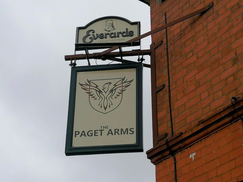 Paget Arms, Loughborough. (Sign). Published on 05-06-2022