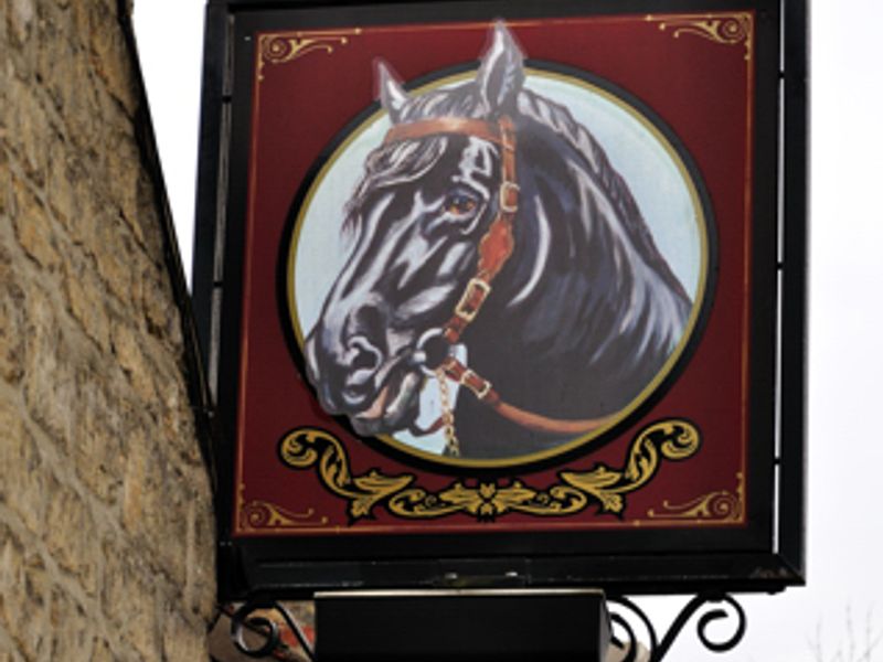 Pub sign Black Horse. (Pub, Sign). Published on 01-01-1970